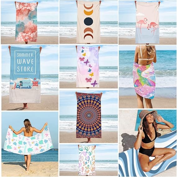Extra Large Microfibre Beach Towels Print Shower Towels Summer