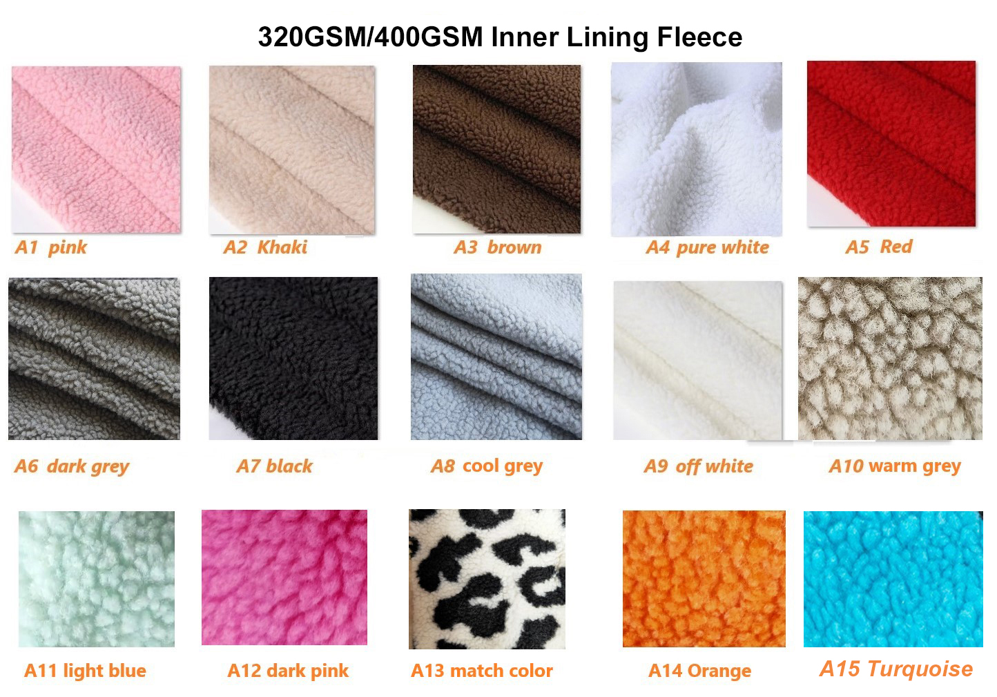 320gsm INSIDE FLEECE